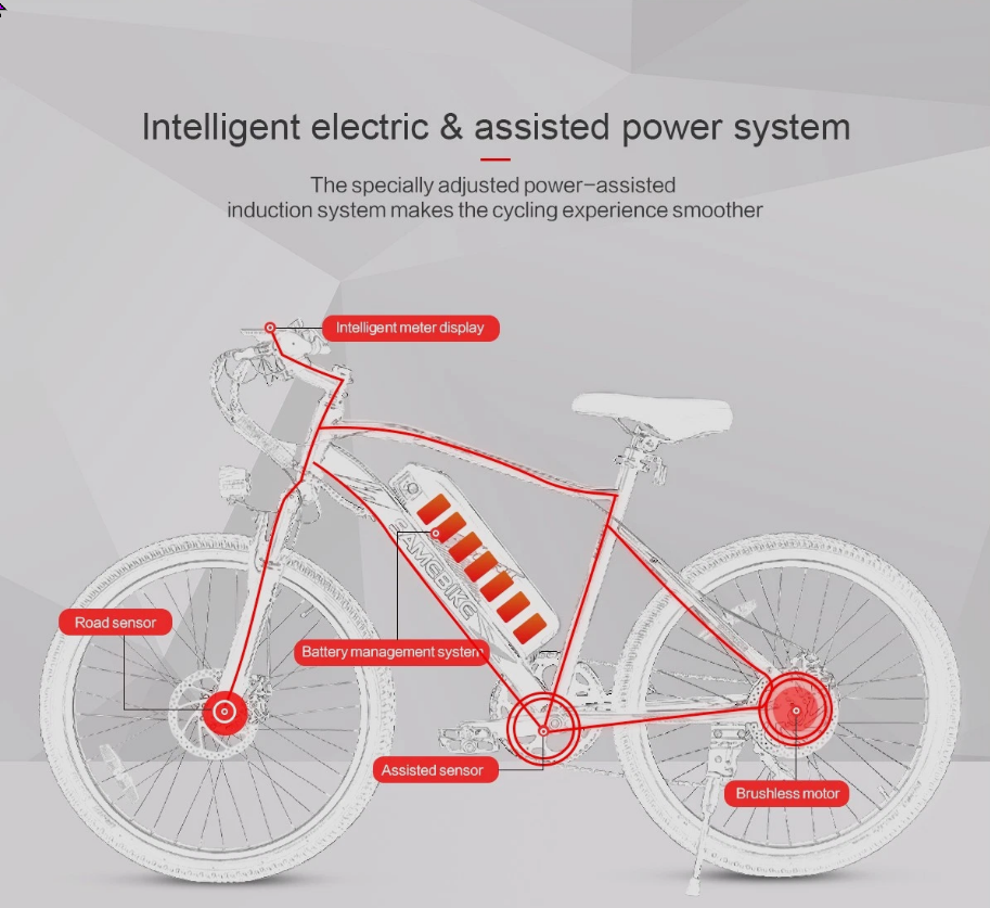 Adult 24" eBike Mountain Fat Tire Electric Bike Bicycle w PAS 36V Battery 560W