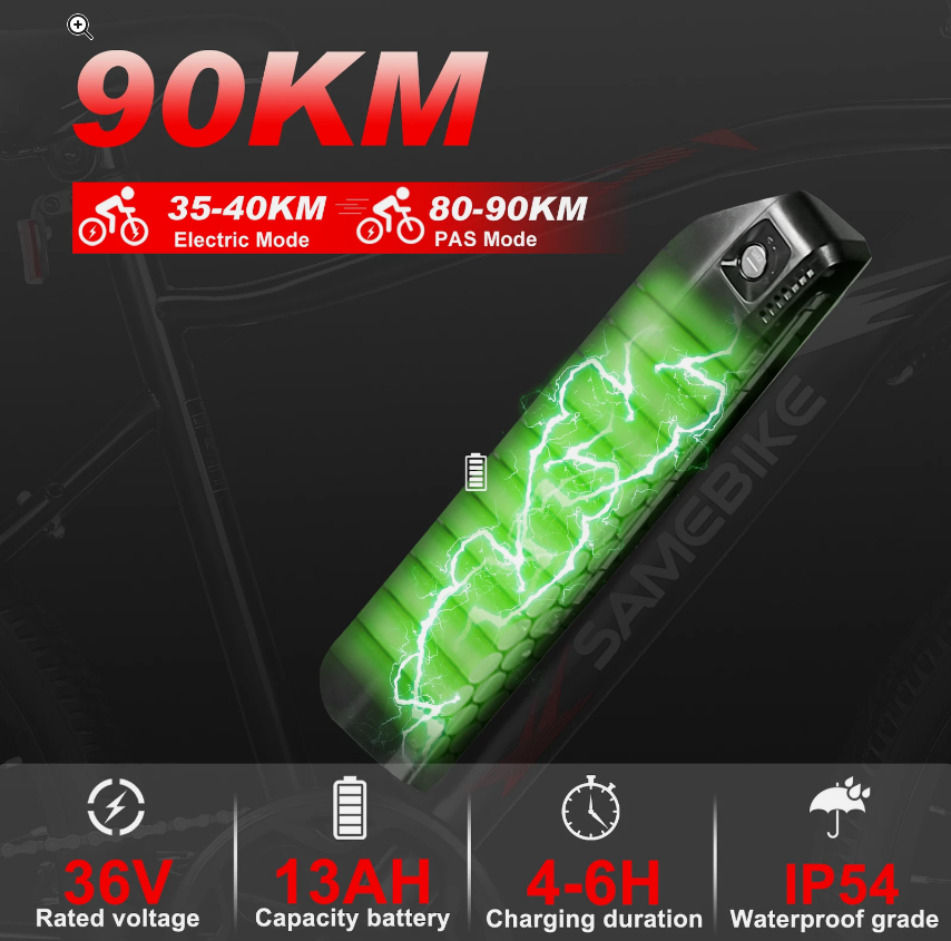 Adult 24" eBike Mountain Fat Tire Electric Bike Bicycle w PAS 36V Battery 560W