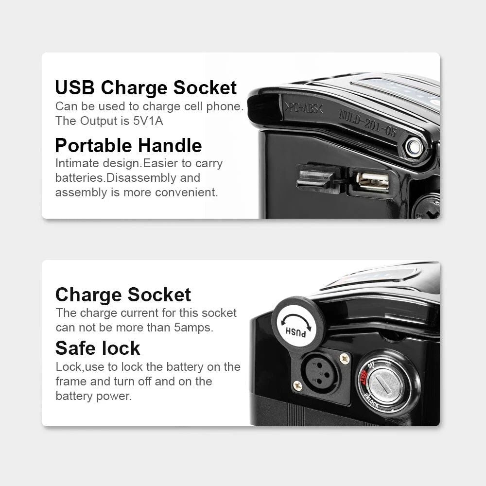 Replacement Battery for ECOTRIC Fat Tire Folding Ebike FAT20S900 48v 15ah