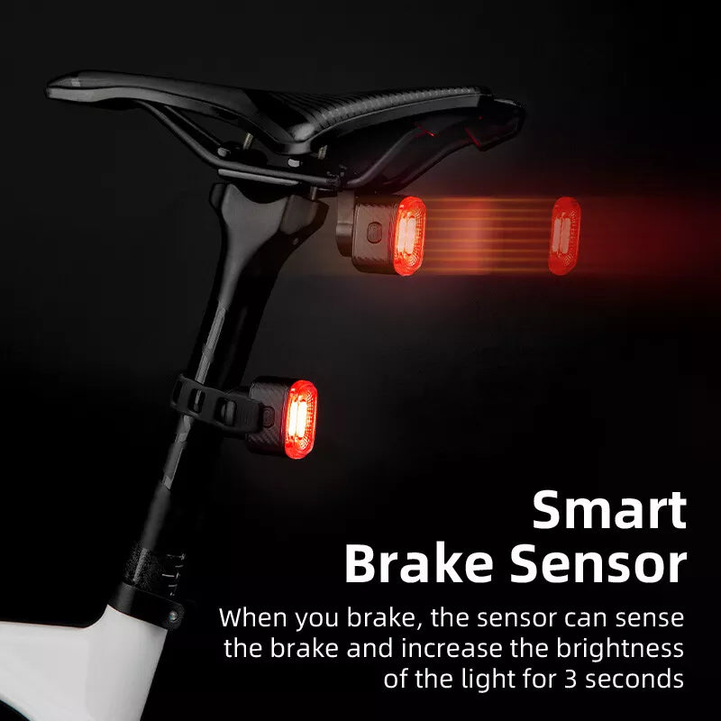 Smart Bike Taillight with Auto Brake Sensing Rear Light by Rockbros