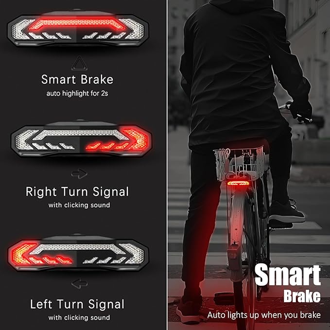 WSDCAM Smart Bike Tail Light with Turn Signal