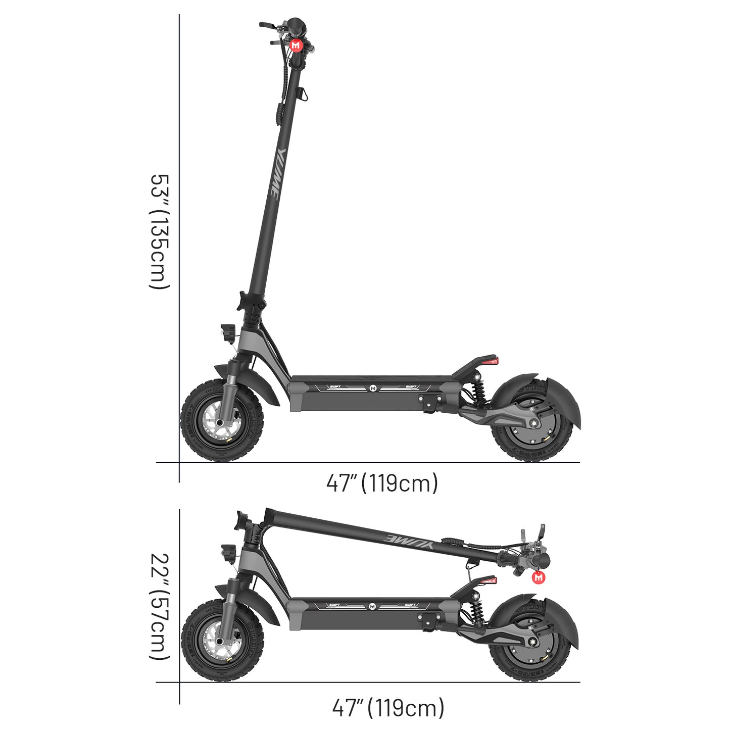 Swift 1200W 3Sp Aero Frame Lightweight E-Scooter by Yume