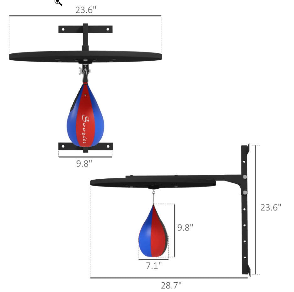 Wall Mounted Speed Bag Adjustable Punching Boxing Bag