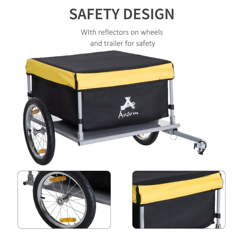 Aosom Bicycle Cargo Trailer Two-Wheel Bike Luggage Trailer