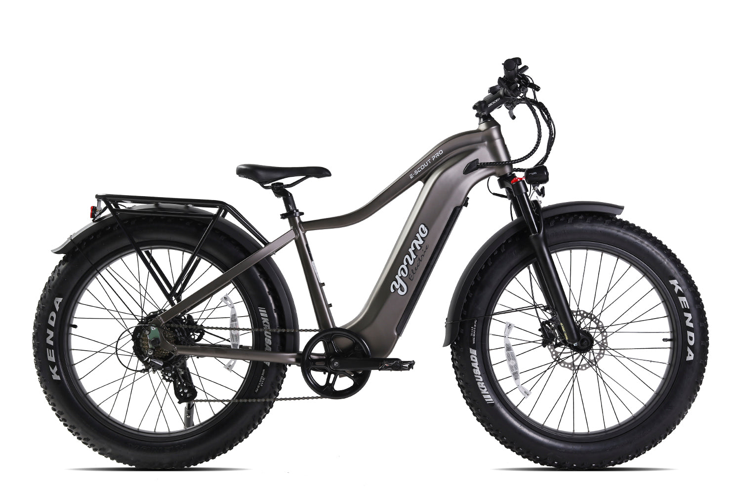 E-Scout Pro 750W All Terrain Hunting E-Bike by Young Electric - Matte Gun Metal