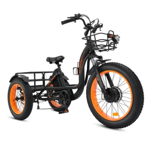 Ecotric 750w 48v Electric Tricycle with Front Basket + Rear Rack