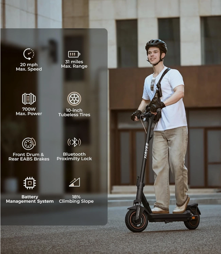 NAVEE GT3 Electric Scooter 20MPH 10" Tires