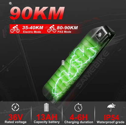 Adult 24" eBike Mountain Fat Tire Electric Bike Bicycle w PAS 36V Battery 560W