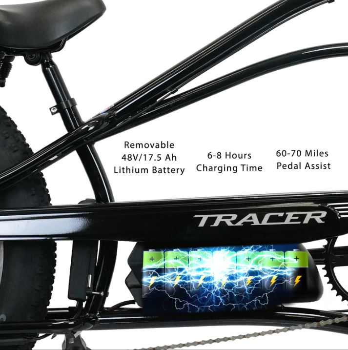 Tracer Legend GT 7 26" 800W Stretch Cruiser E-Bike