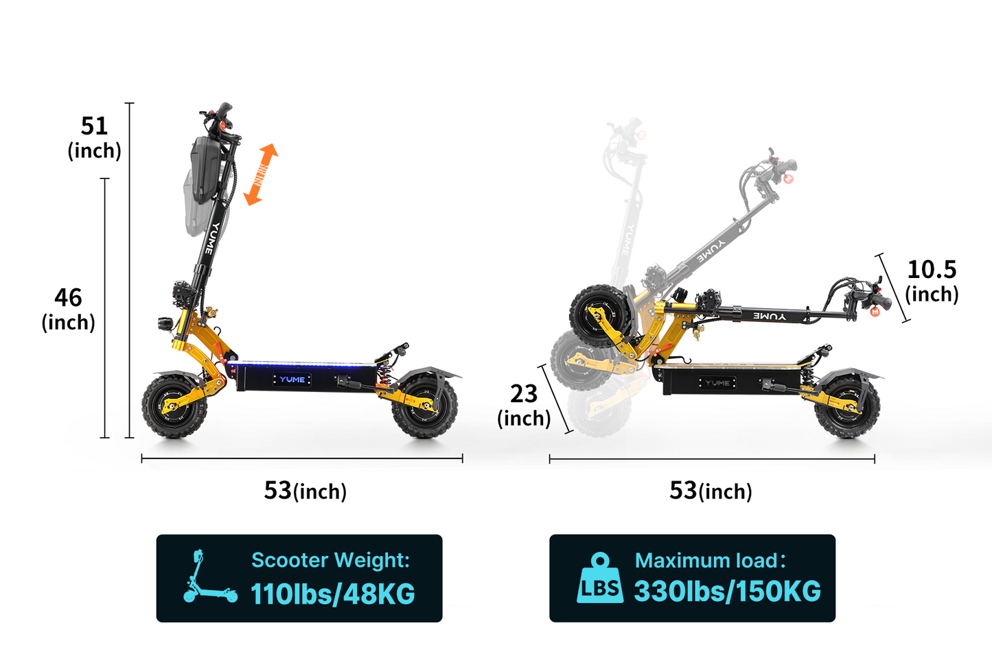 X11+ 6000W 60V Aircraft Grade Frame E-Scooter by Yume