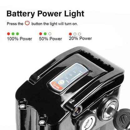 Replacement Battery for ECOTRIC Fat Tire Folding Ebike (FAT20810)(FAT20S900), Starfish, Dolphin and Peacedove  36V 17Ah