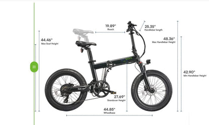 Beluga Plus by Qualisports 500w 48v Dual Battery Option  Foldable Electric Bike