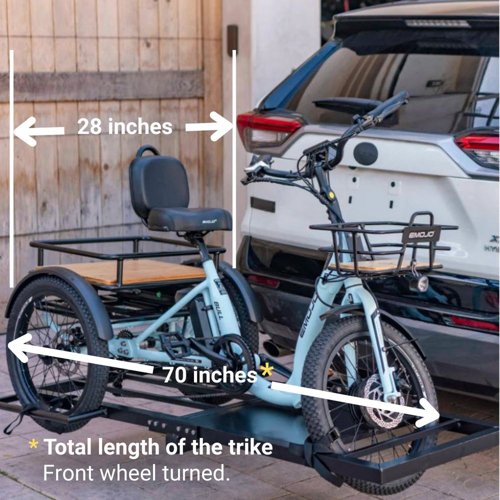 Electric Trike Hitch Rack Trailer Emojo Caddy | All Around E-Bikes