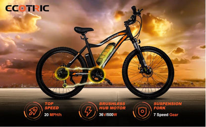 Ecotric Leopard Electric Mountain Bike 36v 500w UL Certified