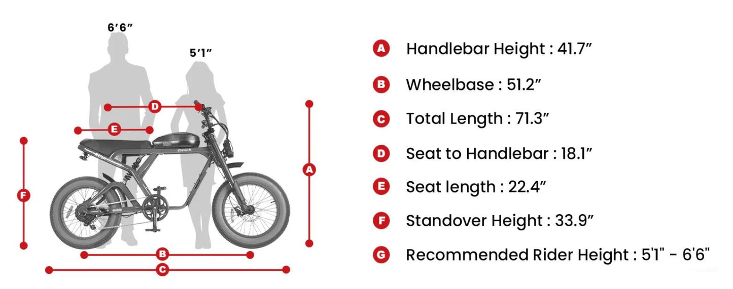 Cougar 1000w 52v Full Suspension All Terrain E-Bike by Revibikes