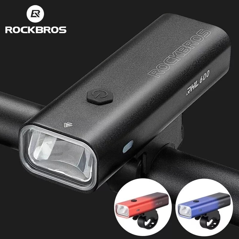 Rainproof Handlebar Bicycle Headlight 600LM 2600mAH Type-C by Rockbros