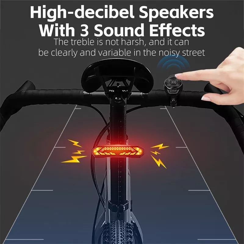 Wireless Bike Turn Signal Light Smart Brake Tail Light Alarm Bell by West Biking