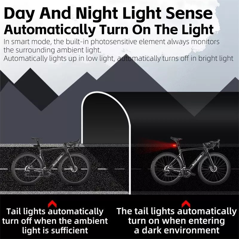 Wireless Bike Turn Signal Light Smart Brake Tail Light Alarm Bell by West Biking