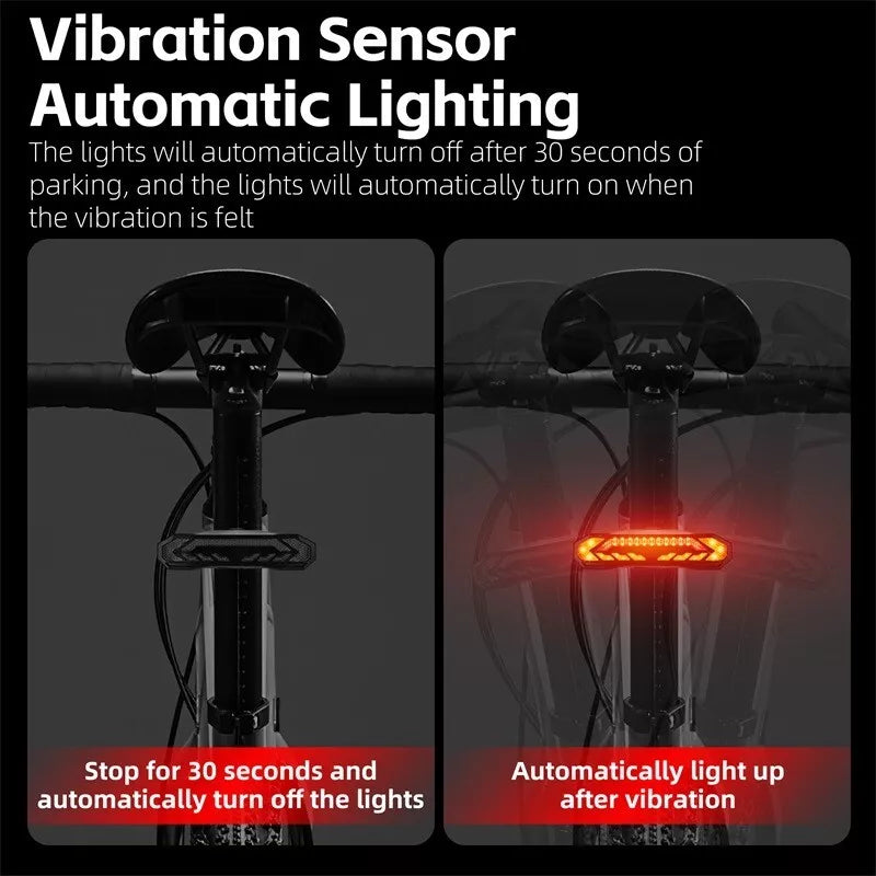 Wireless Bike Turn Signal Light Smart Brake Tail Light Alarm Bell by West Biking