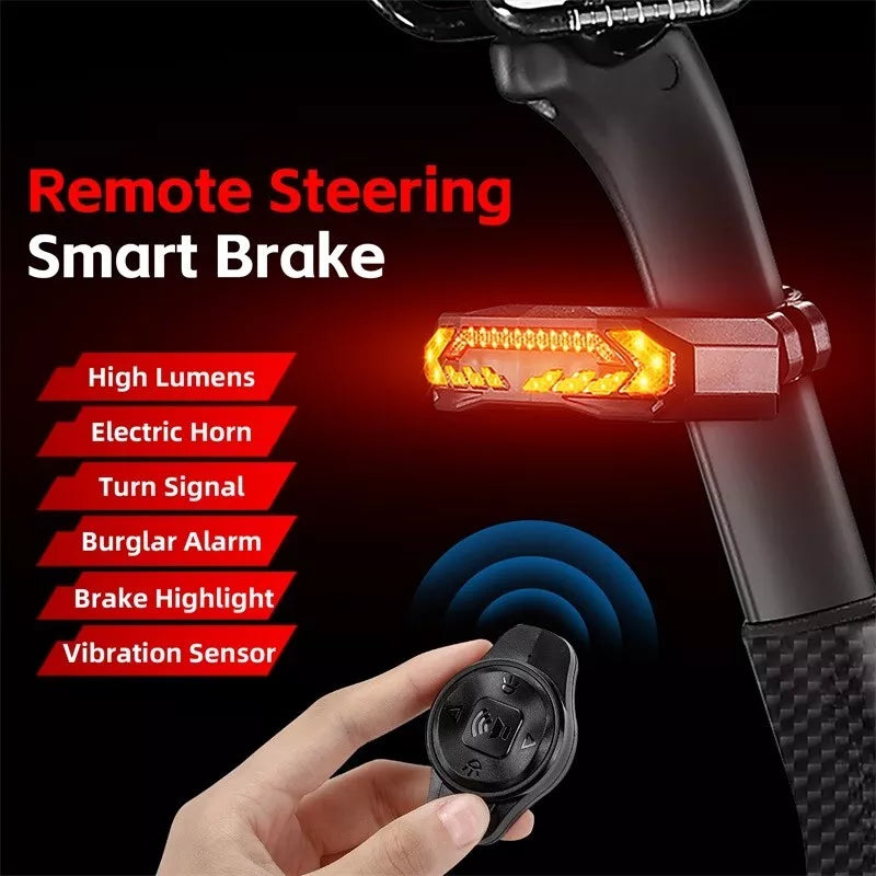 Wireless Bike Turn Signal Light Smart Brake Tail Light Alarm Bell by West Biking