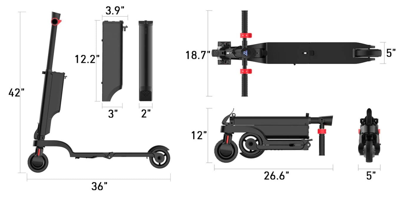 X6 250W Foldable Electric Scooter by Teewing