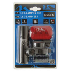 M-Wave Atlas 22 Bicycle Headlight & Taillight Set