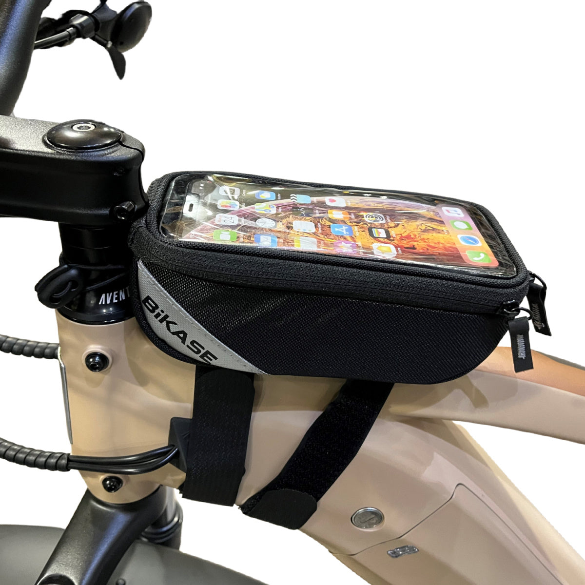EBike Phone Holder – Beetle Phone Bag for Large Diameter Bike Frames by Bikase Store
