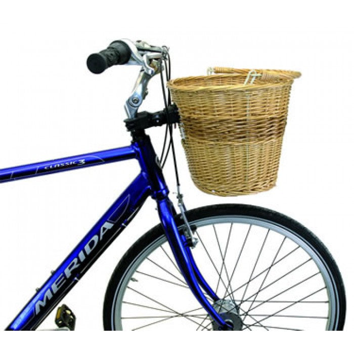 Quick Release Wicker Bicycle Basket with Handle