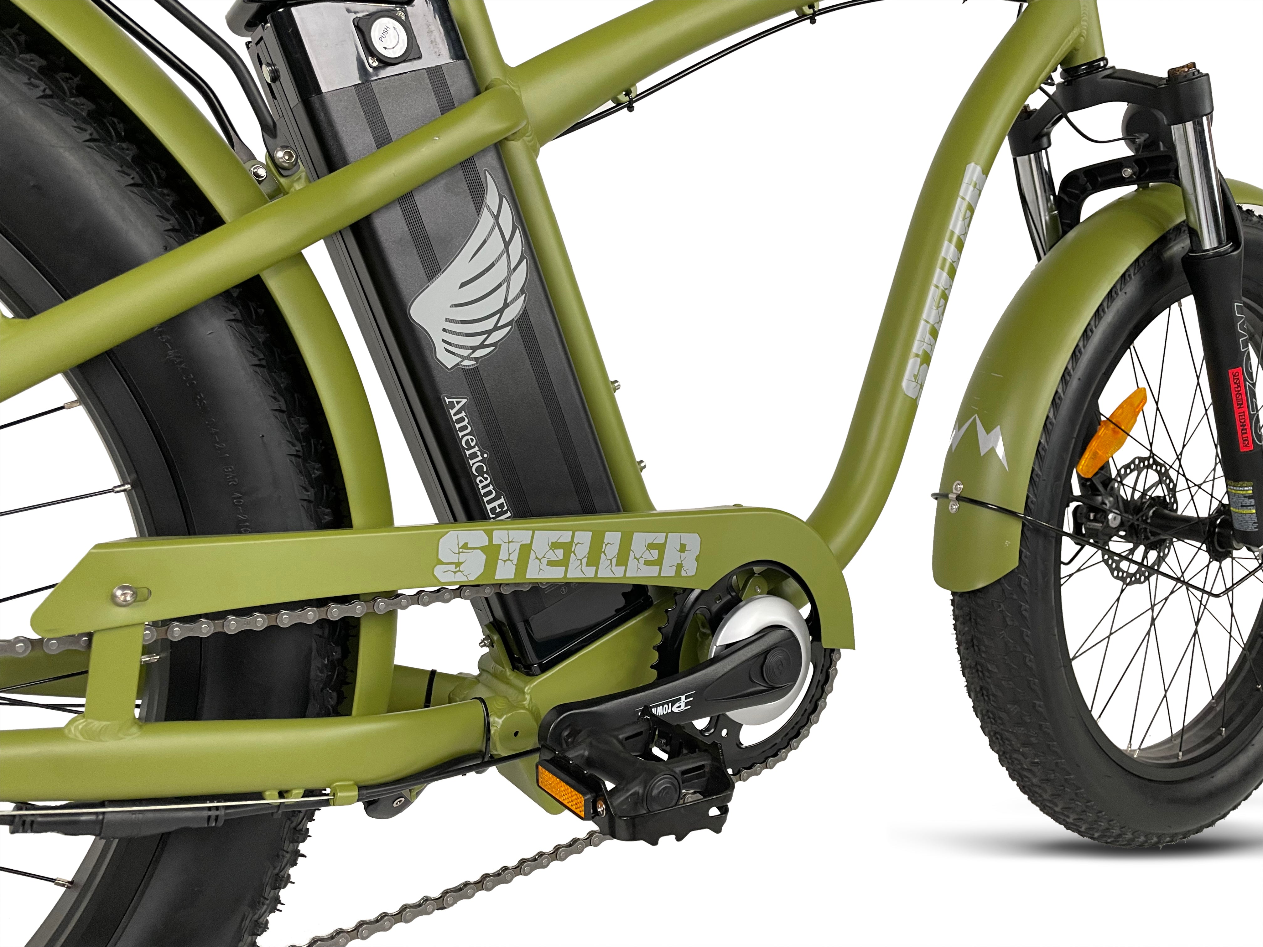 AmericanElectric STELLER - 750W Fat Tire Electric Bike - Step-Through –  Electric Bike Zone
