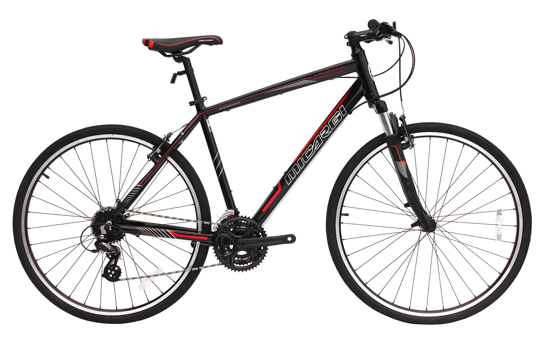 Micargi Cross 5.0 700c Hybrid Road Bike Black / 5.0