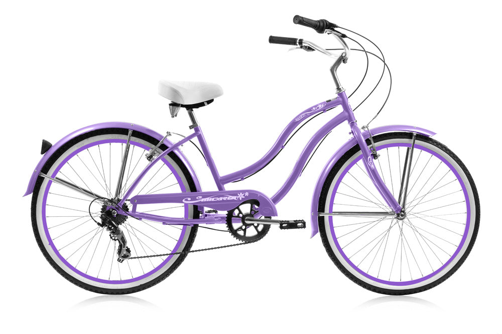 24″ Tahiti Retro Handlebar 7 Speed drive train Shimano Shifter Coaster Brakes Beach Cruiser Bicycle