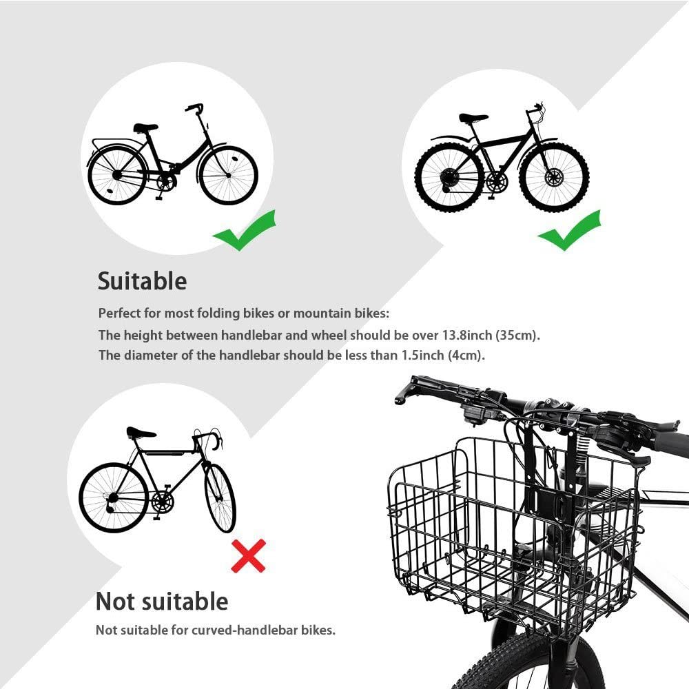 Front/Rear Folding Bicycle Basket