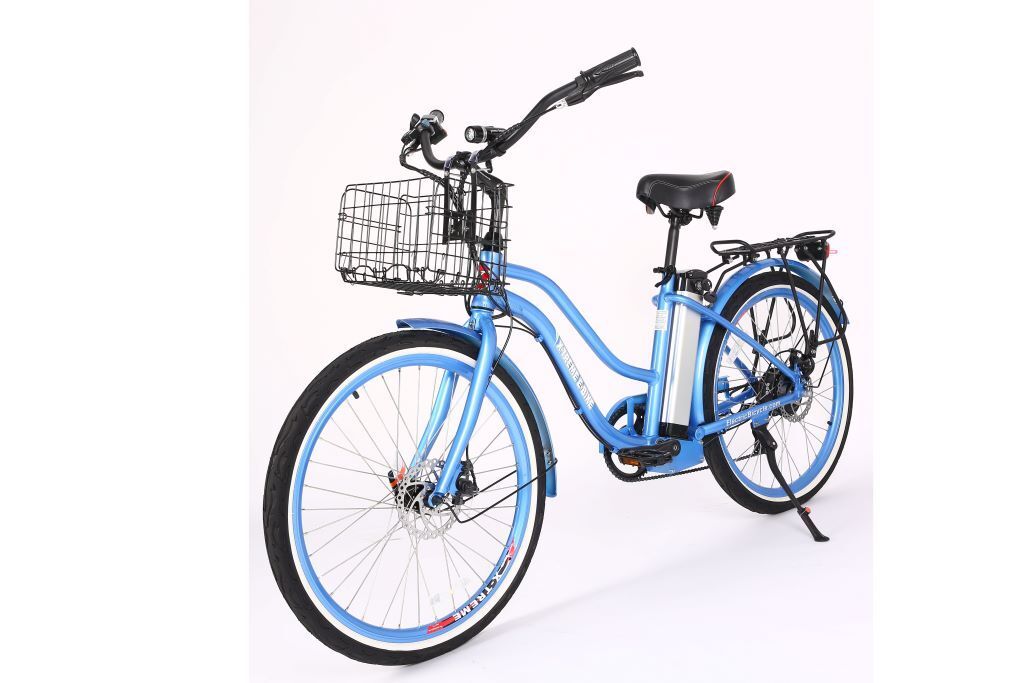 Malibu Elite Electric Step-Through Beach Cruiser Bicycle 24 Volt Lithium Powered X-Treme