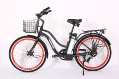 Black electric beach cruiser by X-Treme Scooters