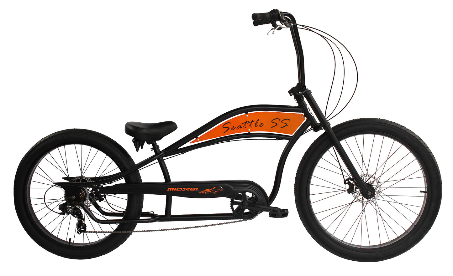 Micargi Seattle SS Stretch Cruiser Bike - 7 Speed Disc Brakes