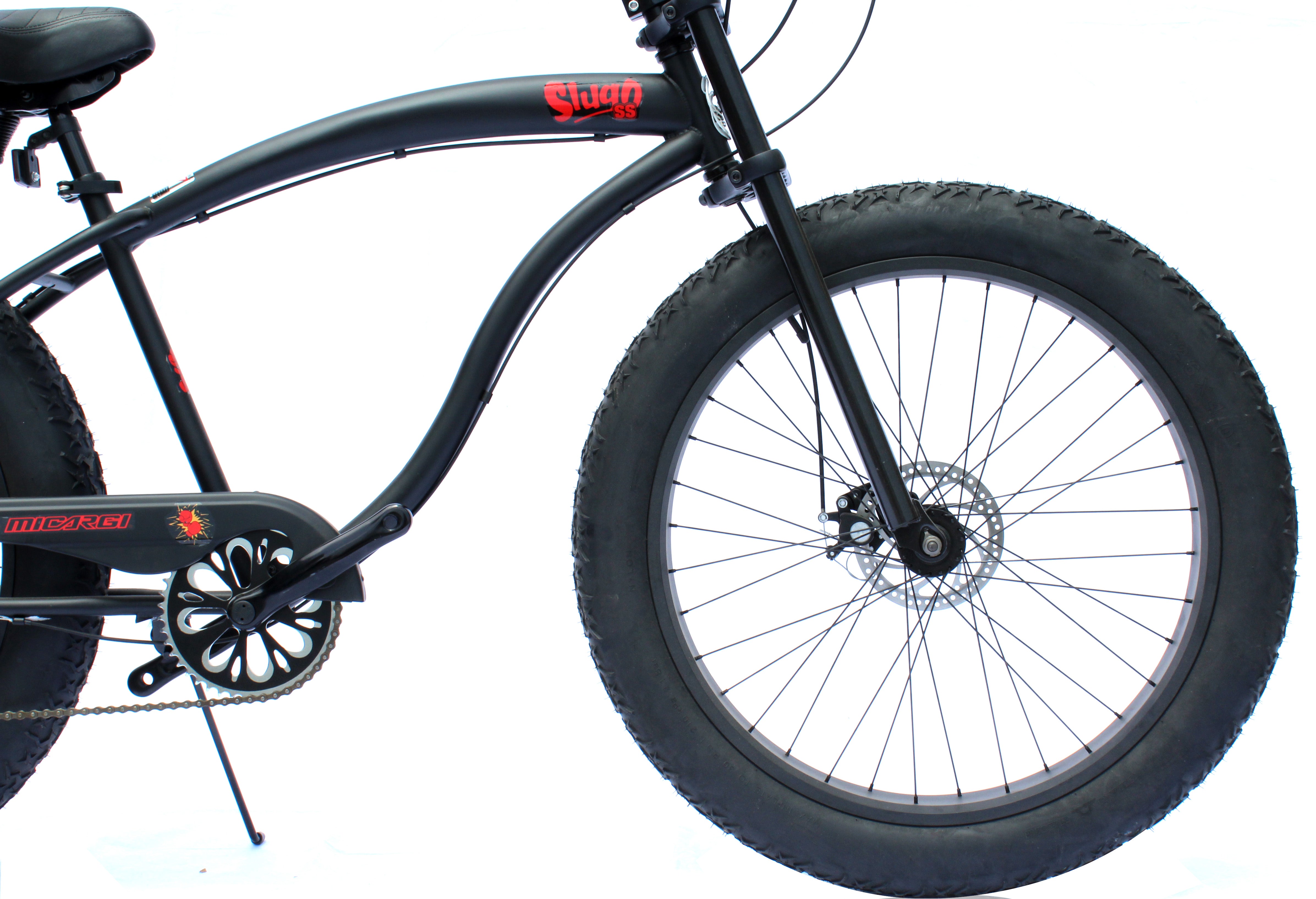 Micargi Slugo-SS 26" Fat Tire 7 Speed Cruiser Bicycle w/ Hi Rise Handlebar