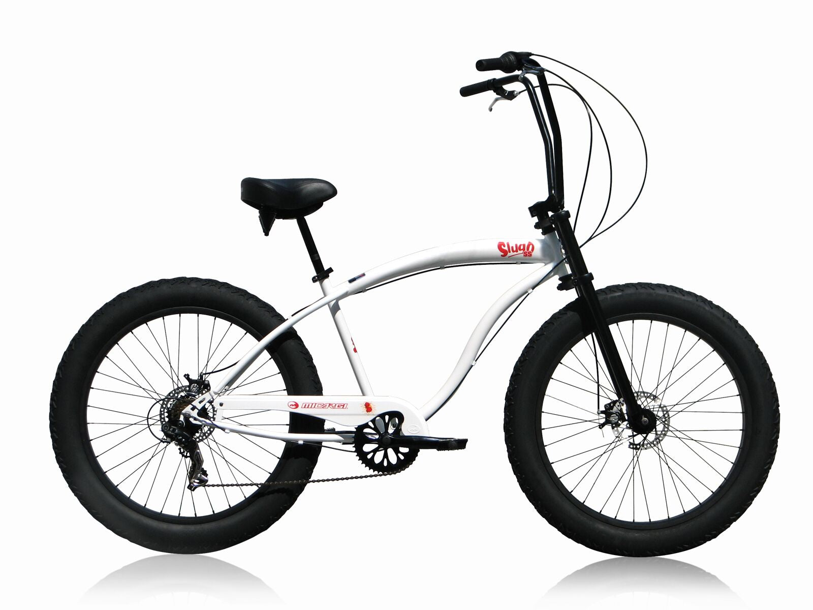 Micargi Slugo-SS 26" Fat Tire 7 Speed Cruiser Bicycle w/ Hi Rise Handlebar