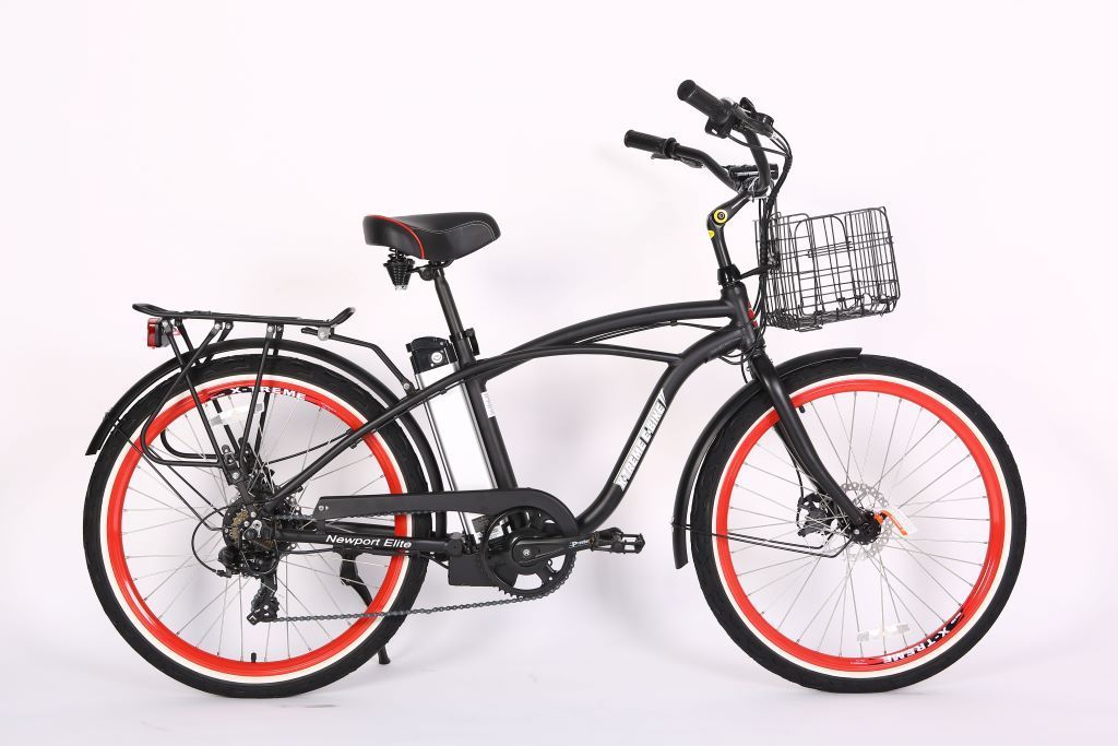 Newport Elite Electric Beach Cruiser Bicycle 24 Volt Lithium Powered X-Treme