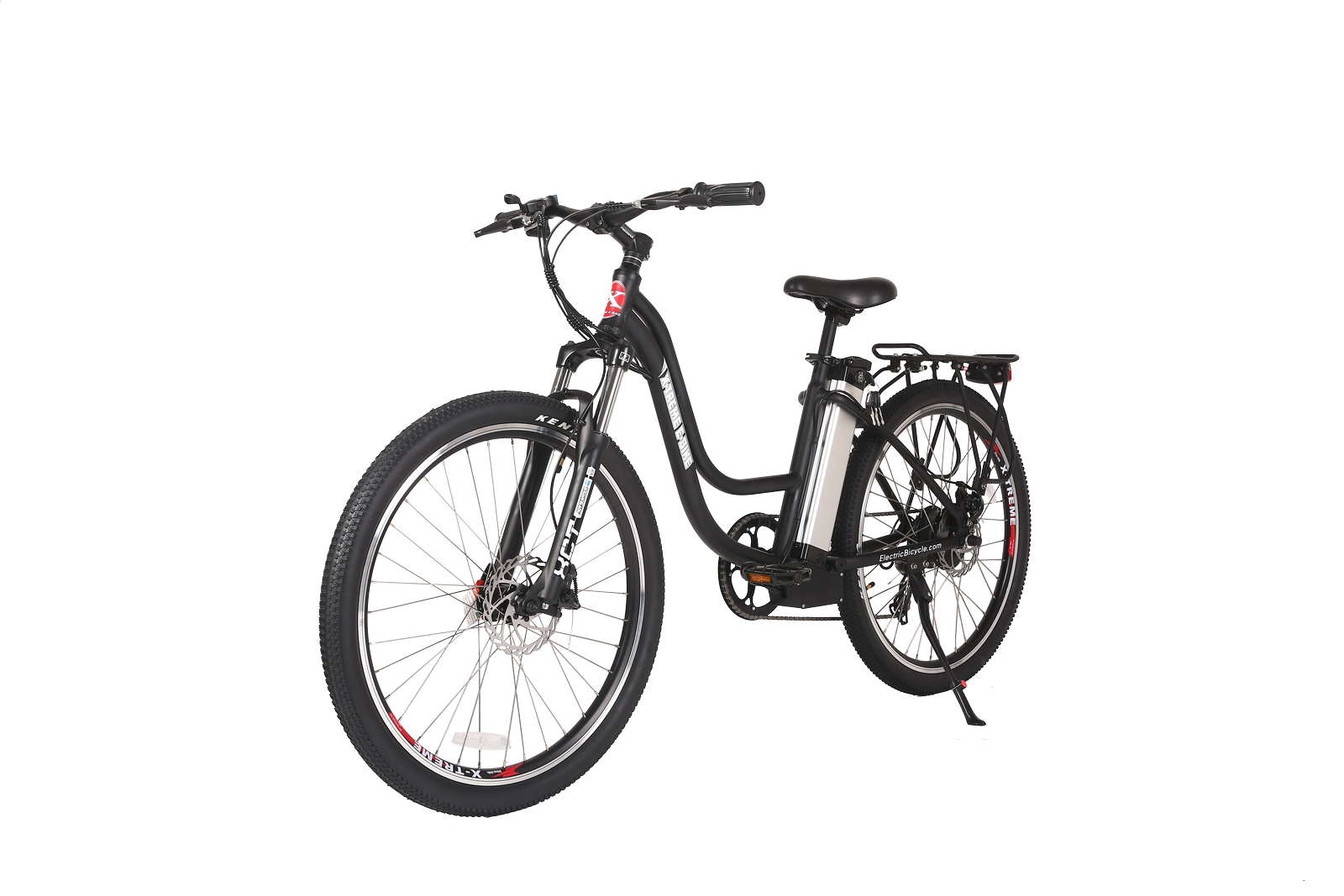 Trail Climber Elite Electric Step-Through Mountain Bicycle 24 Volt Lithium Powered X-Treme Black